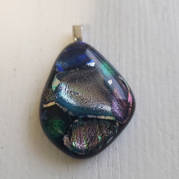 3 Dichroic Glass Pendants - Picture 2 of 11